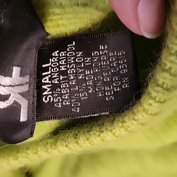 Vintage Angora and Wool Neon Green Sweater Size Small - Picture 3 of 7